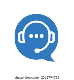 Customer support logo vector. Use headset symbol. Suitable for communication.