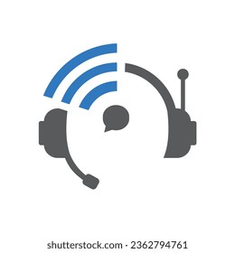 Customer support logo vector. Use headset symbol. Suitable for communication.