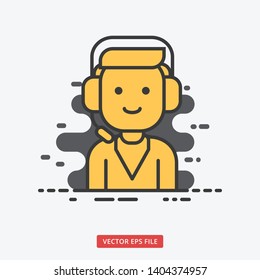 Customer support male modern business vector icon