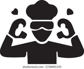 Customer support man with headset silhouette, generative AI