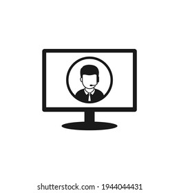 Asistencia al cliente en el equipo. Concepto de icono de servicio en línea aislado en fondo blanco. Ilustración del vector