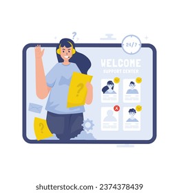 Customer support online team vector illustration - Powered by Shutterstock - Get 15% off with code: PIKWIZARD15