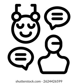 Customer support operator chatting with client giving positive feedback with chat bubbles