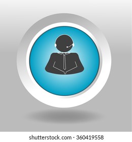Customer support operator with headset