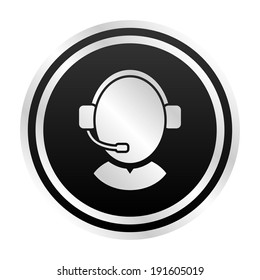 Customer support operator with headset icon