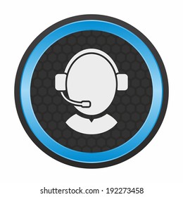Customer support operator with headset icon