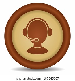 Customer support operator with headset icon