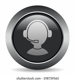 Customer support operator with headset icon