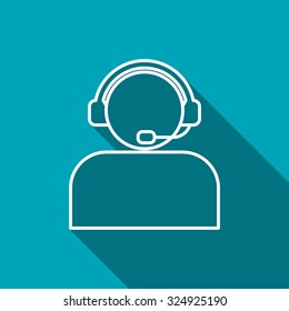 Customer support operator with headset icon