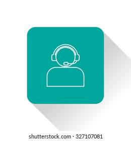 Customer support operator with headset icon