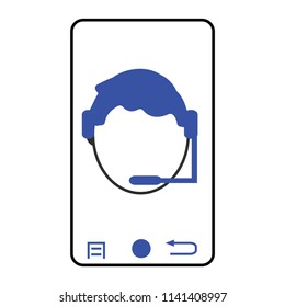 Customer support operator on smartphone screen