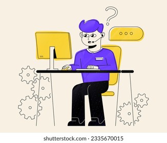 Customer support operator vector illustration