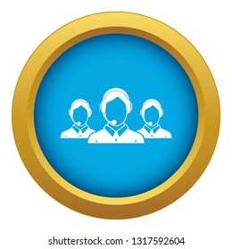 Customer support operators icon blue vector isolated on white background for any design