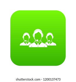 Customer support operators icon digital green for any design isolated on white vector illustration