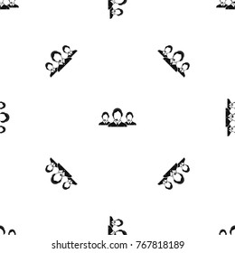 Customer support operators pattern repeat seamless in black color for any design. Vector geometric illustration