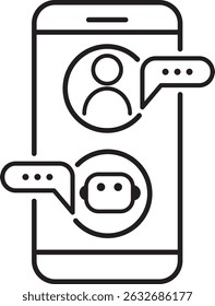 Ícone da estrutura de tópicos do suporte ao cliente. Ícone Chatbot. Ícone do assistente do robô Ai.