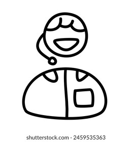 customer support of package shipping and delivery in doodle icons