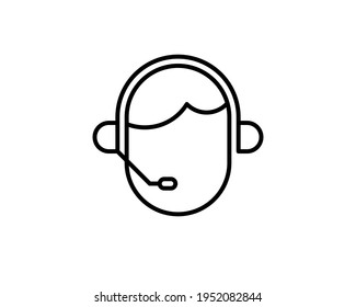 Kundenbetreuer Kundendienstmitarbeiter oder Account Manager Line Art Vektorsymbol für Apps und Websites.