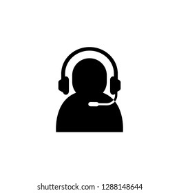 Customer support or customer service agent with headset icon
