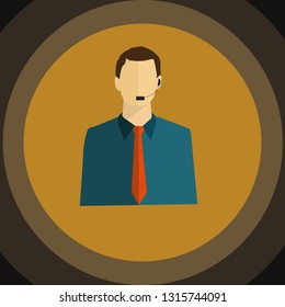 Customer support - customer service agent with headset. eps10