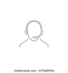 Customer support / customer service agent with headset or account manager flat vector icon for apps and websites