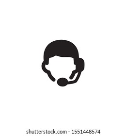 Soporte al cliente/agente de servicio al cliente con auriculares o gestor de cuentas, vector de icono de Dispatcher
