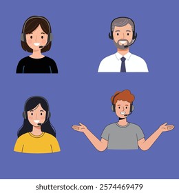 Customer Support and Service Assistance Flat Vector