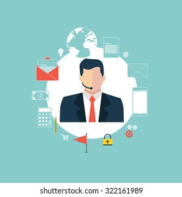 Customer support service concept