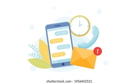 Concepto de servicio de asistencia al cliente. Diseño plano, ilustración vectorial. 