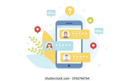 Concepto de servicio de asistencia al cliente. Diseño plano, ilustración vectorial. 