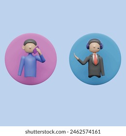 Customer support service concept Realistic 3d object cartoon style.