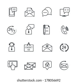 Customer support service contact us pictograms collection isolated vector illustration