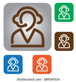 Customer support / customer service flat icon. 