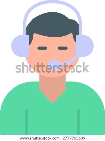 Customer Support Service Flat Vector Icon Design
