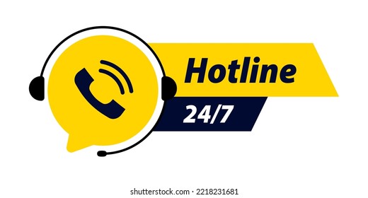 Customer support service icon. Support service with headphones. Call center 24-7. Concept of client consultation, hotline, contact us, service center, feedback. Online tech support vector illustration