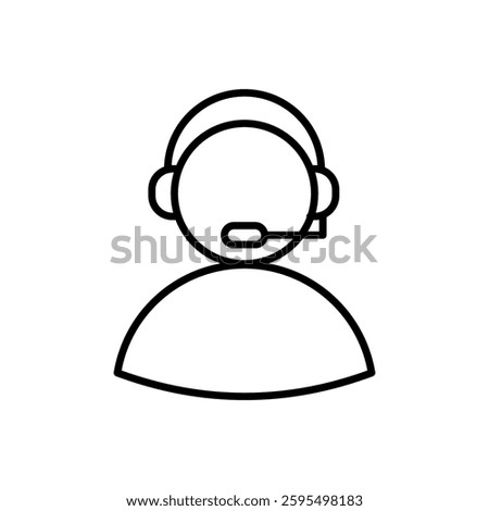 Customer support service icon set. Technical support, call center, hotline, operator, staff, and agent communication symbol. Headphones Logo. Vector Illustration.