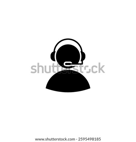 Customer support service icon set. Technical support, call center, hotline, operator, staff, and agent communication symbol. Headphones Logo. Vector Illustration.