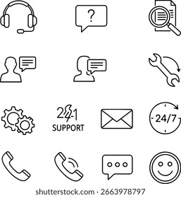 Symbole für Kundensupport und -service