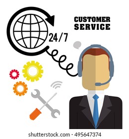 customer support service icons vector illustration design