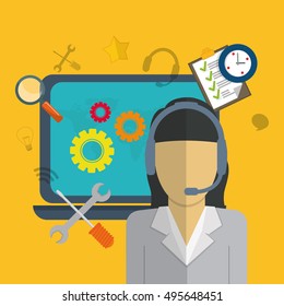 customer support service icons vector illustration design
