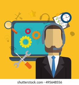 customer support service icons vector illustration design