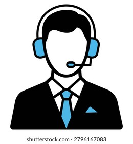 Customer Support Service Representative Icon Featuring Technical Assistance Communication Helpdesk Consultation Client Care Contact Center and Professional Business Support Solutions