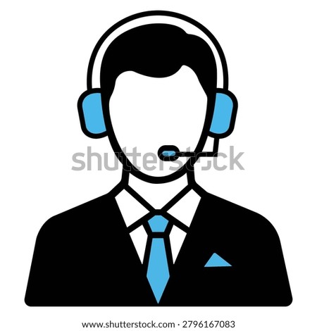 Customer Support Service Representative Icon Featuring Technical Assistance Communication Helpdesk Consultation Client Care Contact Center and Professional Business Support Solutions