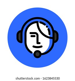 Customer support, customer service vector icon.
