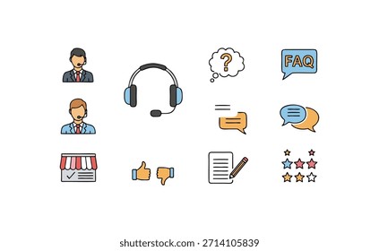 customer support and service vector icon