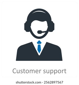 Customer support and services icon concept