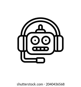 Customer Support Silhouette Icon On White Background