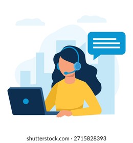 Kundendienstspezialist, der durch Online-Kommunikation und Headset-Tools Echtzeitunterstützung bietet