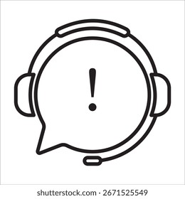Vector de contorno de icono de stock de Asistencia al cliente