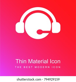 Customer support symbol red and pink gradient material white icon minimal design